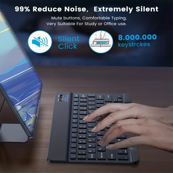 Portable Mini Wireless Keyboard and Mouse Combo, Ultra-Slim Design, Rechargeable Lithium-Polymer Battery, 550mAh, Compatible with Laptop, Desktop, PC, Tablet, iPad, Android, Macbook, Optical Movement Detection, Silent Click, Type-C Charging, No Fast Charging, 0.03-3W Power Range - Image 5
