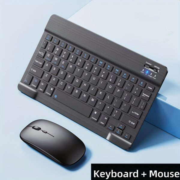 Portable Mini Wireless Keyboard and Mouse Combo, Ultra-Slim Design, Rechargeable Lithium-Polymer Battery, 550mAh, Compatible with Laptop, Desktop, PC, Tablet, iPad, Android, Macbook, Optical Movement Detection, Silent Click, Type-C Charging, No Fast Charging, 0.03-3W Power Range - Image 4