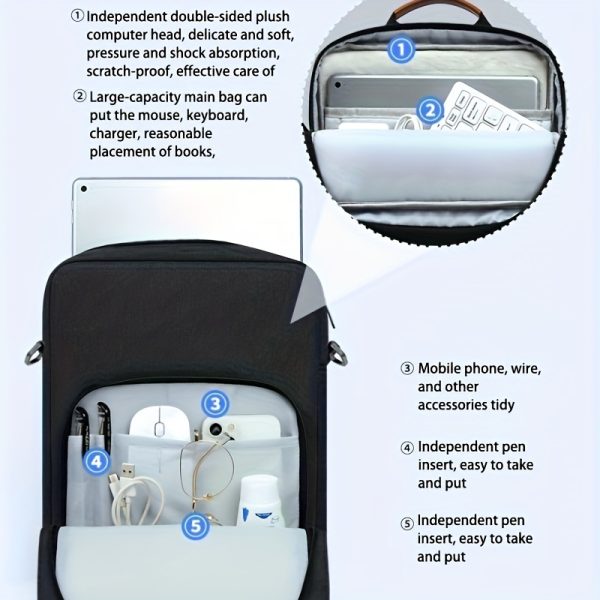 Novelbox Tablet Laptop Shoulder Bag, Protective Sleeve for 32.77cm for iPad Pro M1, 31.24cm-33.02cm Surface Pro 3/4/5/6/7/8/X, 2016-2020 MacBook Pro/Air, Polyester Fiber, Durable Lining, Easy Clean with Damp Cloth - Image 10