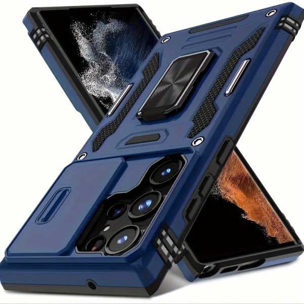 for Samsung S25 S24 S23 S22 S21 S20 Ultra A 42 A22 A 12 A32 A33 A51 A52 A72 A71 A73 A53 A14 A 13 A34 A54 A23 Case with Slide Camera Cover Built-in Rotated Ring Kickstand [Full Camera Protection] Protective Case - Image 5