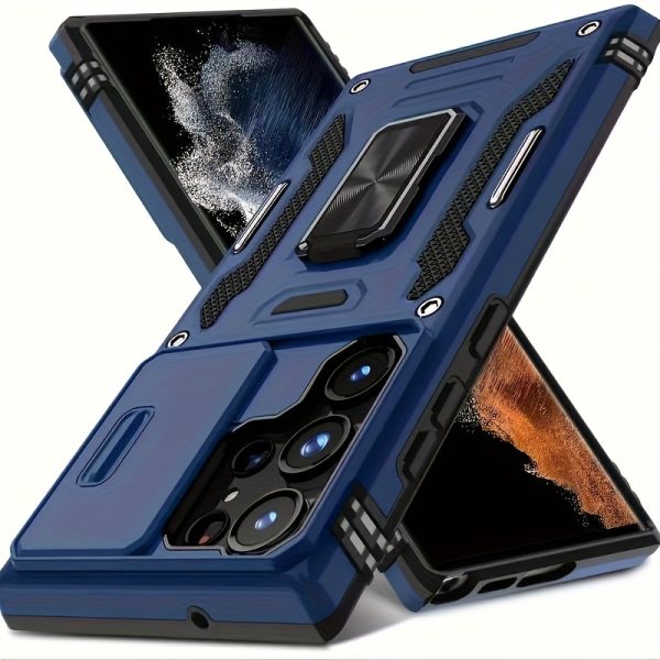 for Samsung S25 S24 S23 S22 S21 S20 Ultra A 42 A22 A 12 A32 A33 A51 A52 A72 A71 A73 A53 A14 A 13 A34 A54 A23 Case with Slide Camera Cover Built-in Rotated Ring Kickstand [Full Camera Protection] Protective Case - Image 10