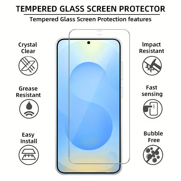 Pack of 3 High-Definition Fully Transparent Tempered Glass Screen Protectors, Compatible with Samsung Galaxy S25 / S25+ / S25 Ultra, Supports Ultrasonic Fingerprint Unlocking, Features an Oil-Repellent Coating, Scratch And Shatter Resistant, Smooth Surface, Designed to Be Compatible with Cases, Easy to Install. - Image 8