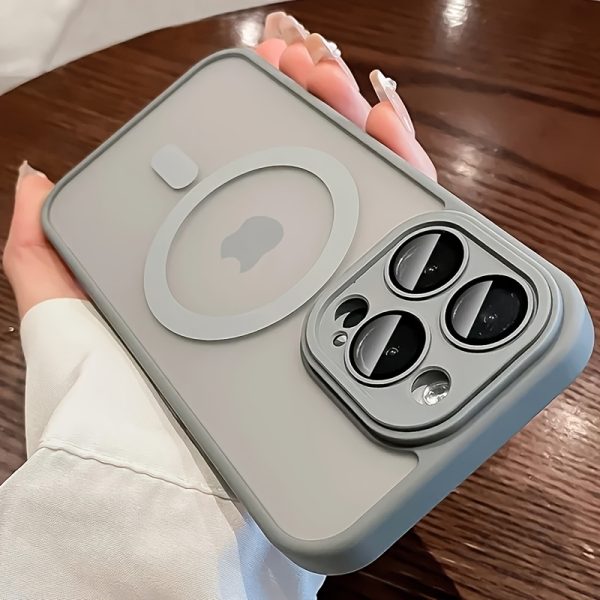 Luxury Magnetic Wireless Charge Phone Case for iPhone 16 15 14 13 12 11 Pro Max Plus Matte Translucent Hard PC Armor Shockproof Camera Lens Protection Cover - Image 3
