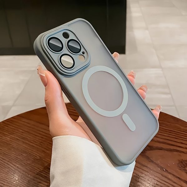 Luxury Magnetic Wireless Charge Phone Case for iPhone 16 15 14 13 12 11 Pro Max Plus Matte Translucent Hard PC Armor Shockproof Camera Lens Protection Cover - Image 5