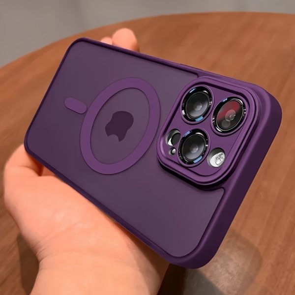 Luxury Magnetic Wireless Charge Phone Case for iPhone 16 15 14 13 12 11 Pro Max Plus Matte Translucent Hard PC Armor Shockproof Camera Lens Protection Cover - Image 4