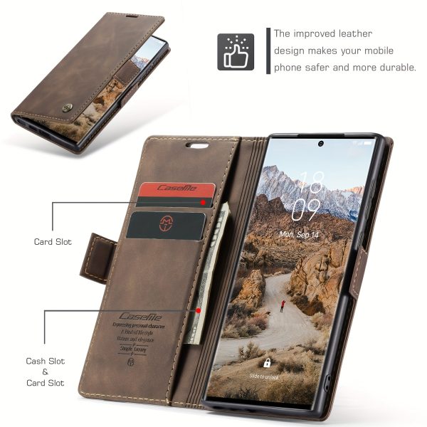 Business Style Retro Frosted Flip Cover High-end Texture Cute Faux Leather Mobile Phone Case for Men and Women Suitable for Samsung Galaxy S25ultra Galaxy S24ultra S23ultra GalaxyS22plus S25 S25plus S21FE Send Boyfriend Gift Girlfriend S24 - Image 11