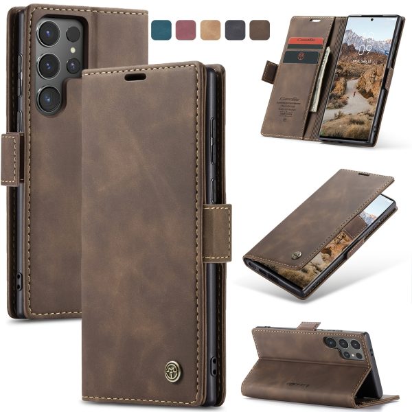 Business Style Retro Frosted Flip Cover High-end Texture Cute Faux Leather Mobile Phone Case for Men and Women Suitable for Samsung Galaxy S25ultra Galaxy S24ultra S23ultra GalaxyS22plus S25 S25plus S21FE Send Boyfriend Gift Girlfriend S24 - Image 2