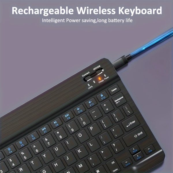 Portable Mini Wireless Keyboard and Mouse Combo, Ultra-Slim Design, Rechargeable Lithium-Polymer Battery, 550mAh, Compatible with Laptop, Desktop, PC, Tablet, iPad, Android, Macbook, Optical Movement Detection, Silent Click, Type-C Charging, No Fast Charging, 0.03-3W Power Range - Image 7