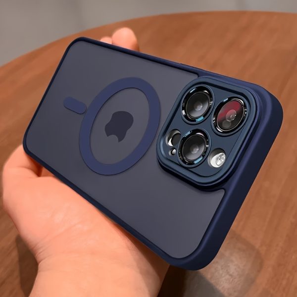 Luxury Magnetic Wireless Charge Phone Case for iPhone 16 15 14 13 12 11 Pro Max Plus Matte Translucent Hard PC Armor Shockproof Camera Lens Protection Cover - Image 2