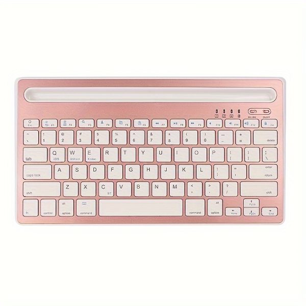 New Arrivals Hot! Wireless Keyboard, Ultra-thin Silent Multi-Device, Dual channel three systems, Dual device free switching. For iPad Phone Tablet Laptop Computer Android ios Windows. Stylish Portable Convenient Universal Multi-device Mini Wireless Keyboard. Rechargeable Keypad Universal Keyboard. Built-in Stand Slot.Office Games, Birthday & Holiday Gifts - Image 3