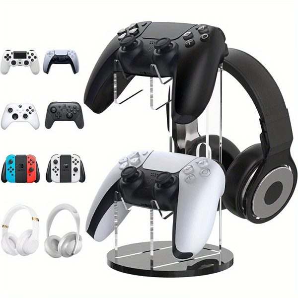 Acrylic Headphone Holder, Gamepad Display Stand, Wireless Display Stand, Blue Desktop Display Bracket Halloween Christmas Gifts - Image 5