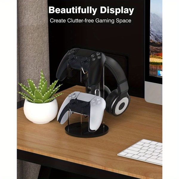 Acrylic Headphone Holder, Gamepad Display Stand, Wireless Display Stand, Blue Desktop Display Bracket Halloween Christmas Gifts - Image 2